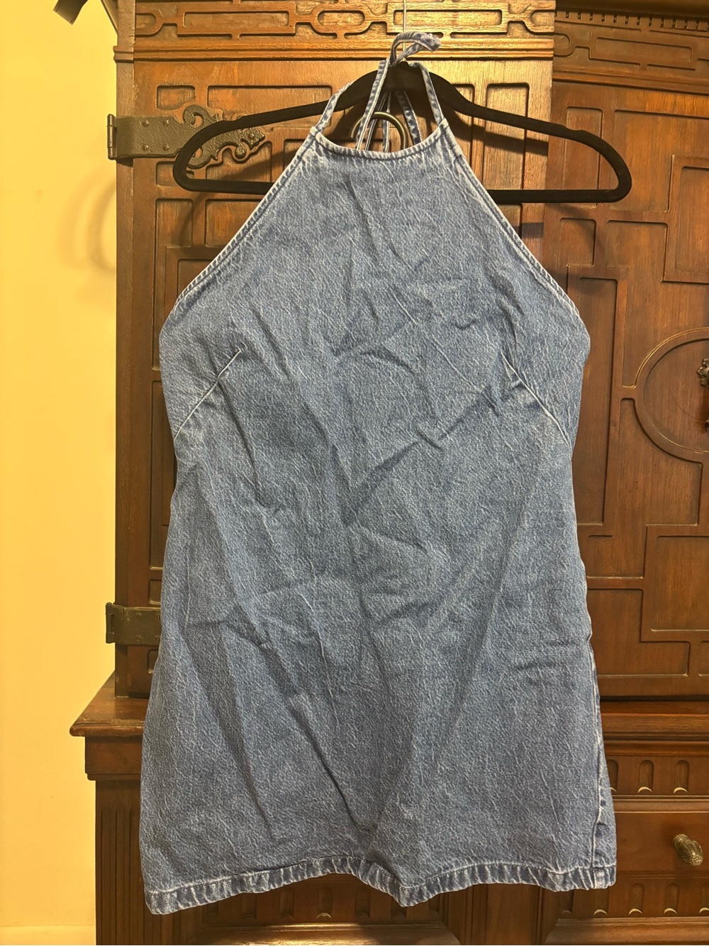 Abercrombie & Fitch Light Blue Denim Halter dress